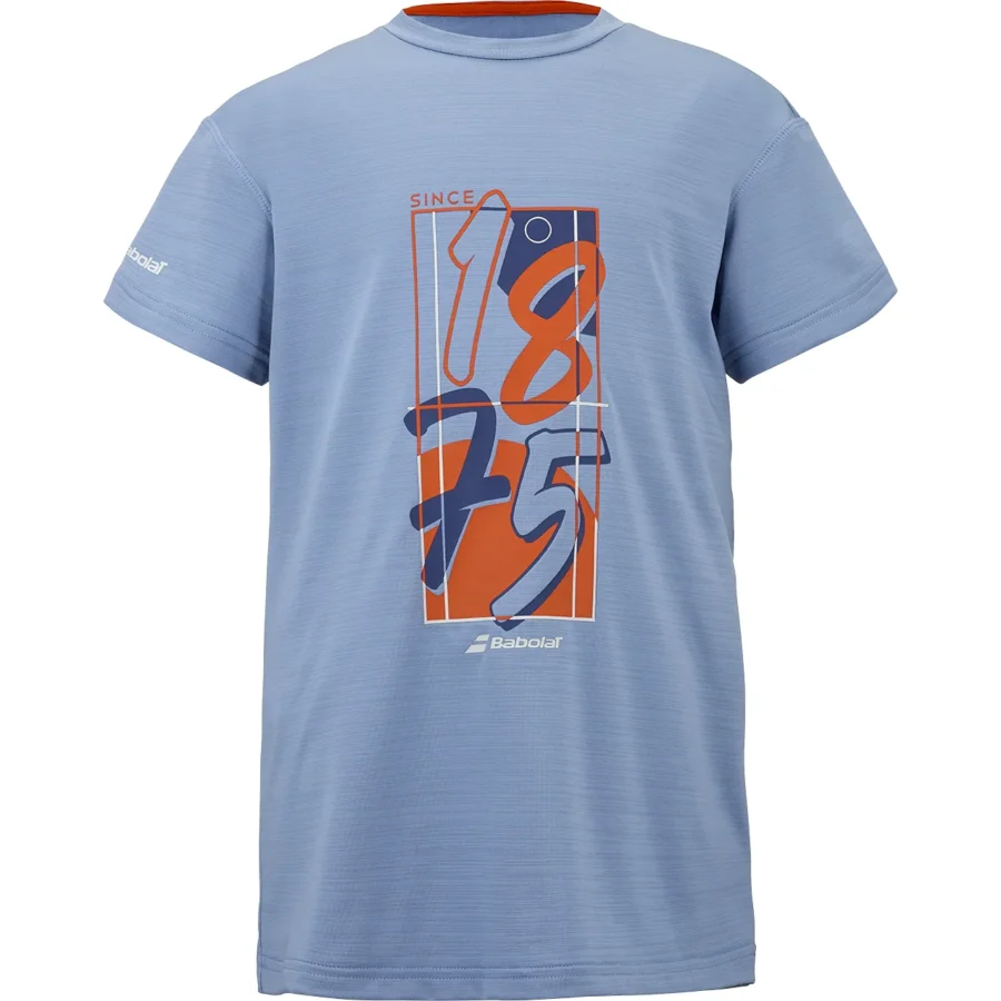 Tee-shirt de tennis Babolat Exercise Graphic Tee Garçon Bleu