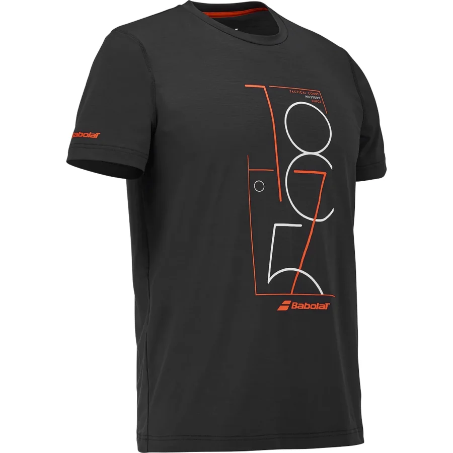 Tee-shirt Babolat Exercise Graphic Tee Homme Noir, vue 2