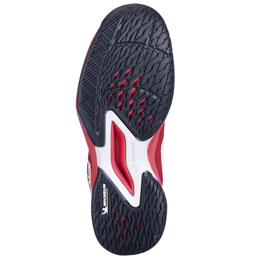 Chaussures de tennis Babolat Jet Mach 3 Junior All Court Enfant Rouge / Blanc, vue 5