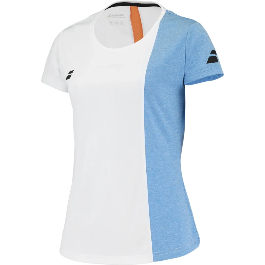 Tee-shirt Babolat Play Cap Sleeve Femme Blanc / Bleu, vue 2