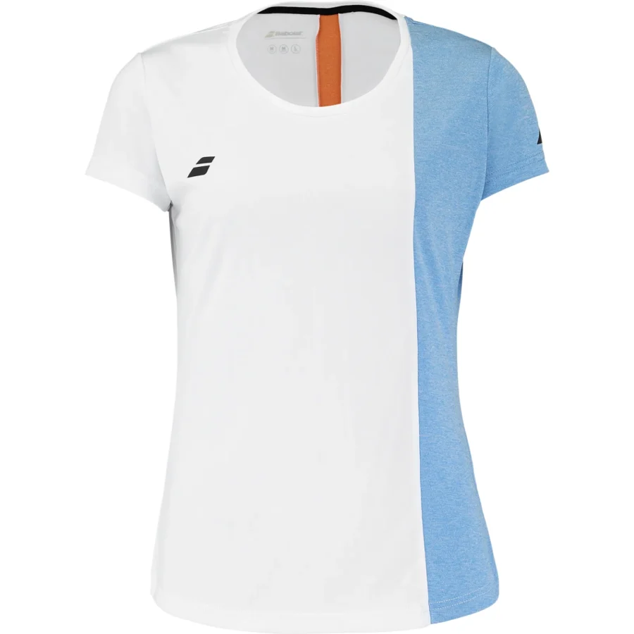 Tee-shirt Babolat Play Cap Sleeve Fille Blanc / Bleu