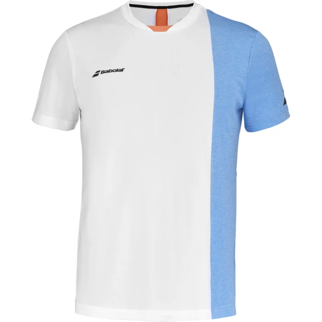 Tee-shirt Babolat Play Crew Neck Tee Homme Blanc / Bleu