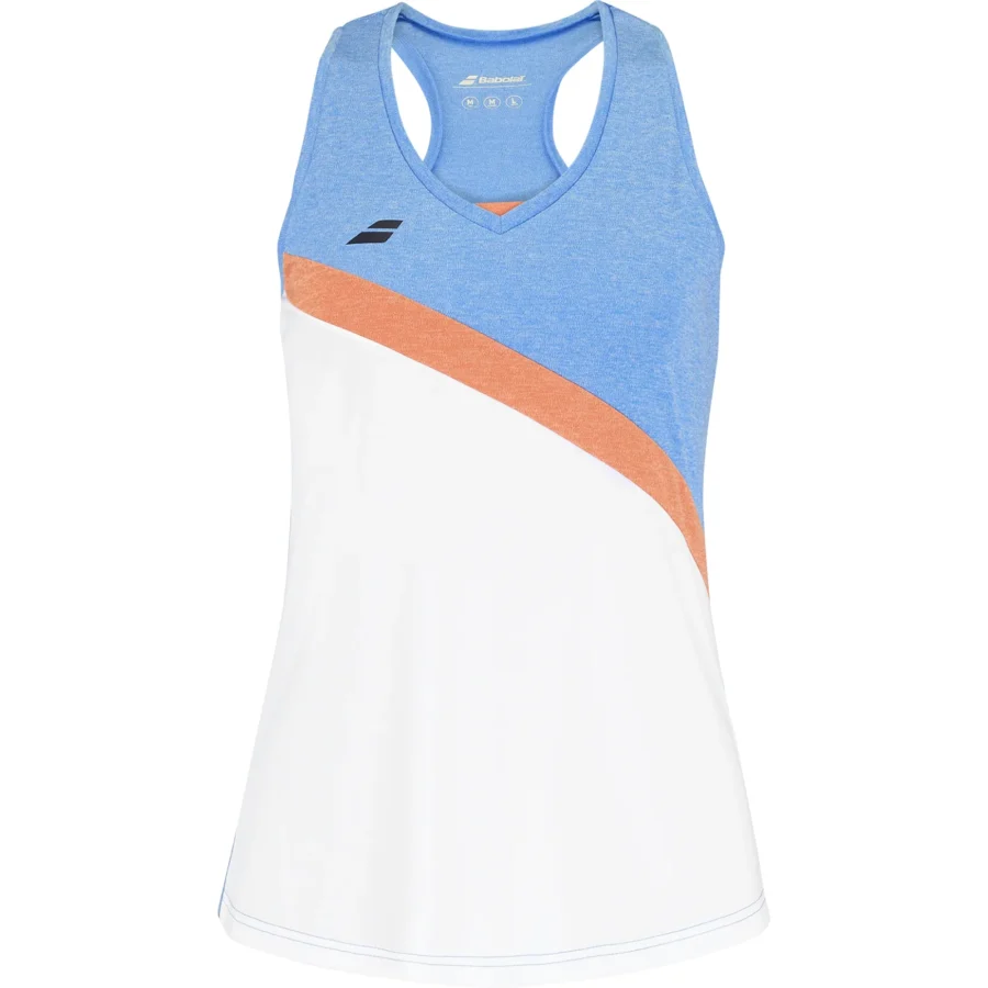 Débardeur de tennis Babolat Play Femme Blanc / Bleu
