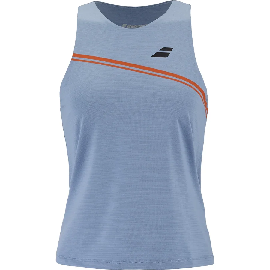 Débardeur de tennis Babolat Play Femme ajusté Blanc / Bleu