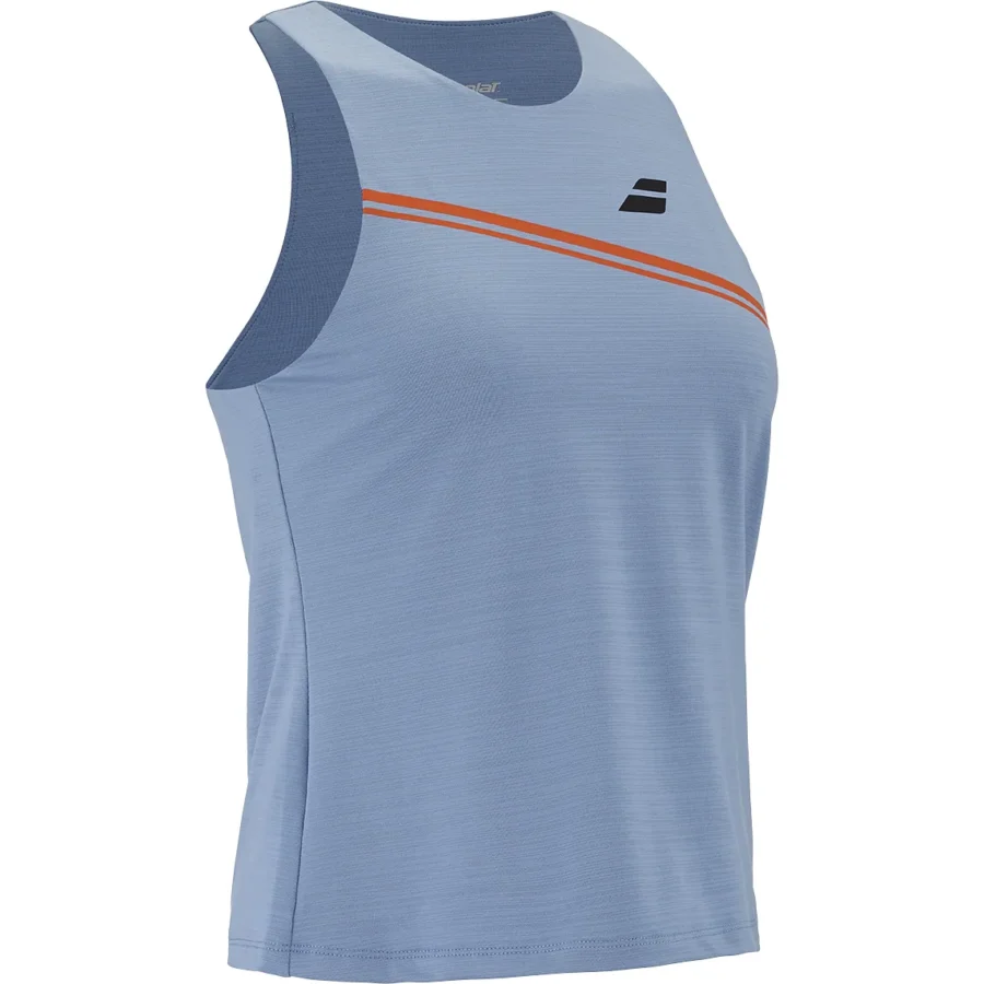 Débardeur de tennis Babolat Play Femme ajusté Blanc / Bleu, vue 2