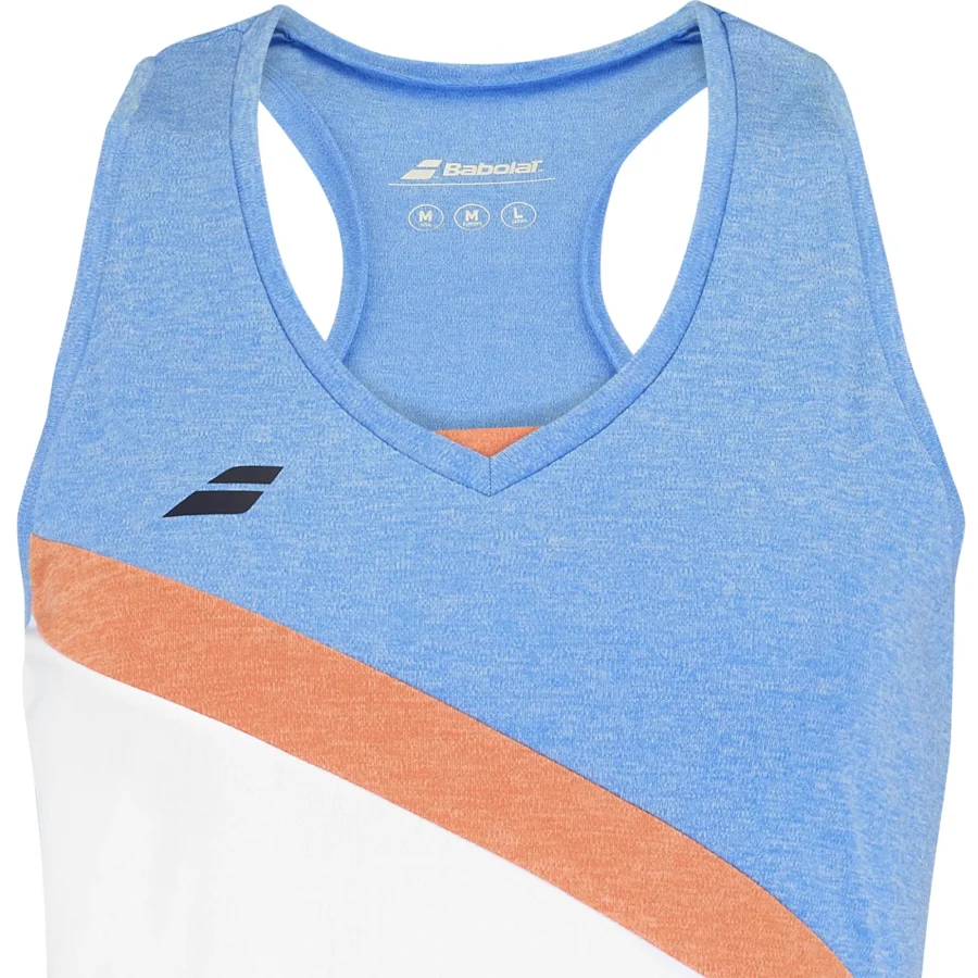 Débardeur de tennis Babolat Play Femme Blanc / Bleu, vue 3