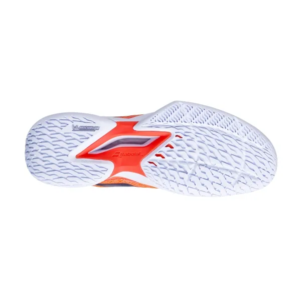 Chaussures de tennis Babolat Jet Mach 3 All Court Homme Blanc / Strike red, vue 4