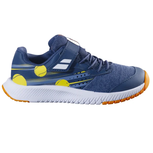 Chaussures de tennis Babolat Pulsion All Court Kid Scratchs Bleu / Jaune