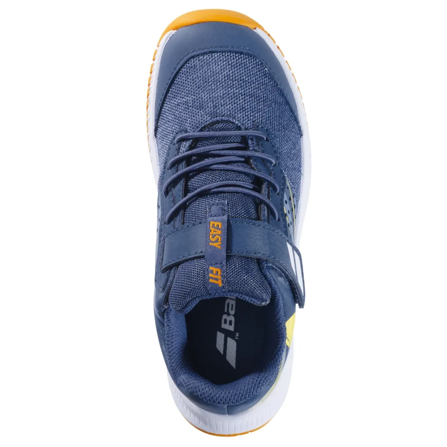 Chaussures de tennis Babolat Pulsion All Court Kid Scratchs Bleu / Jaune, vue 3