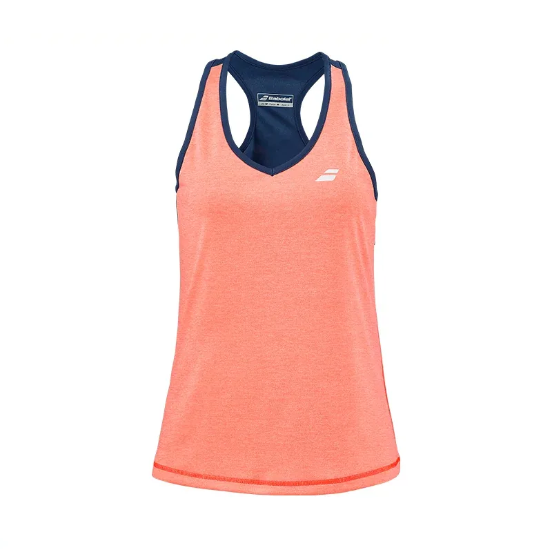 Débardeur de tennis Babolat Play Tank Top Fille Orange / Bleu foncé