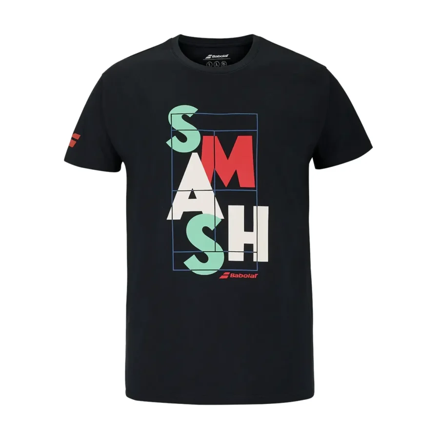 Tee-shirt Babolat Exercise Message Tee Homme Jaune / Noir, vue 2