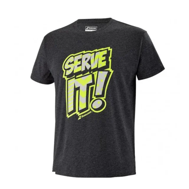 Tee-shirt Babolat Exercise Message Tee Homme Noir chiné