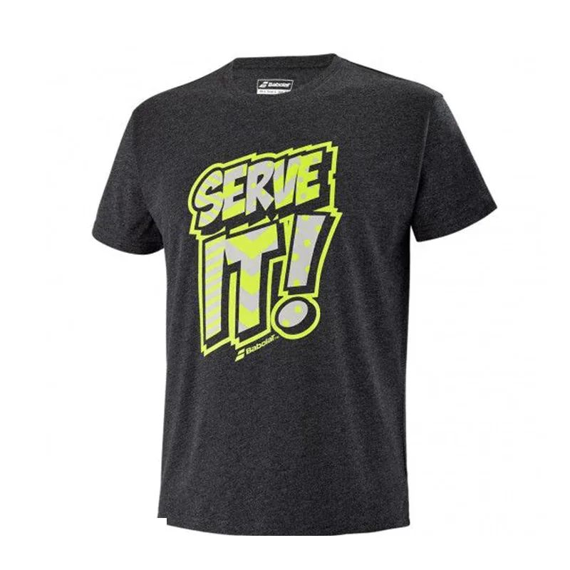 Tee-shirt Babolat Exercise Message Tee Homme Noir chiné