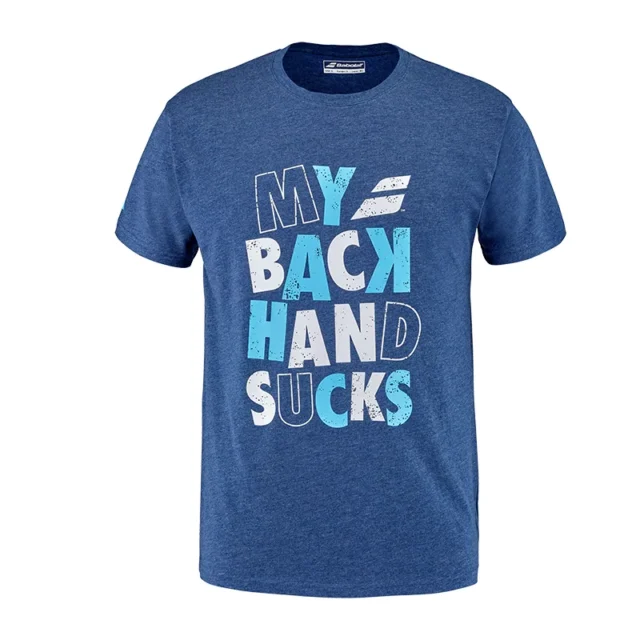 Tee-shirt Babolat Exercise Message Tee Homme Bleu chiné