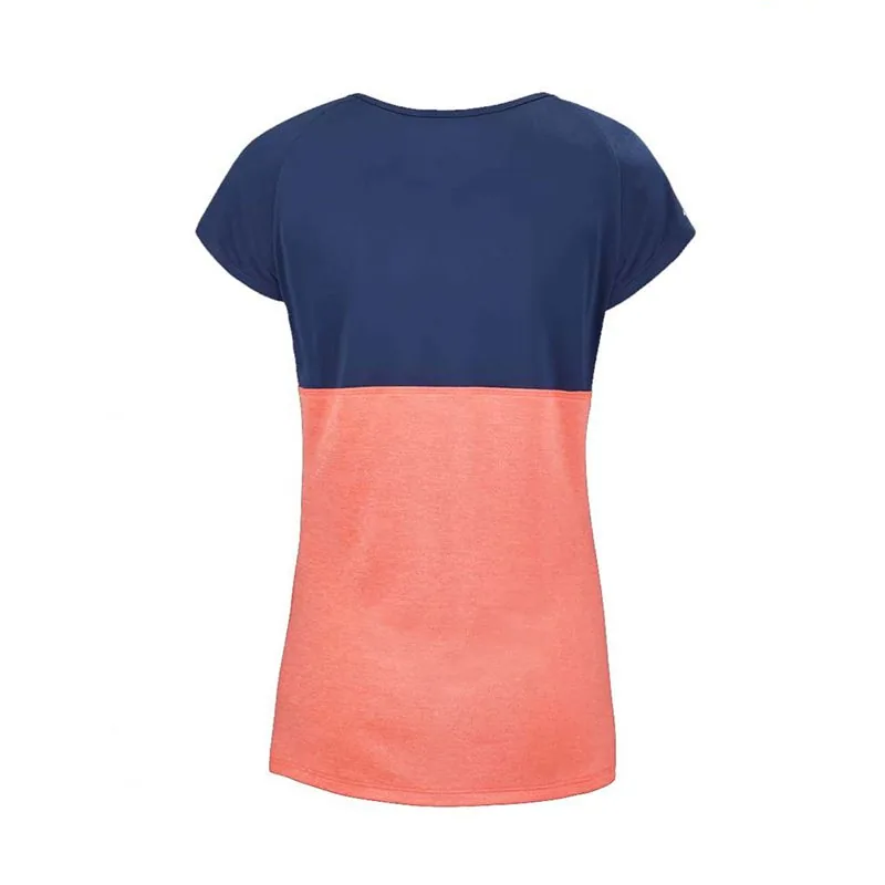 Tee-shirt Babolat Play Cap Sleeve Top Femme Orange / Bleu foncé, vue 2