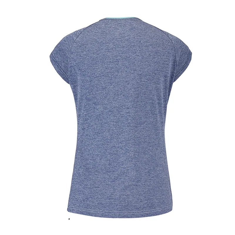 Tee-shirt Babolat Play Femme encolure dégagée Blanc / Bleu, vue 2