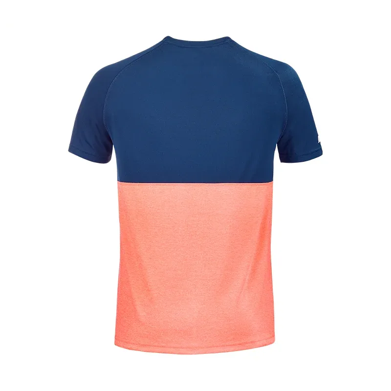 Tee-shirt Babolat Play Crew Neck Tee Homme Orange / Bleu foncé, vue 2