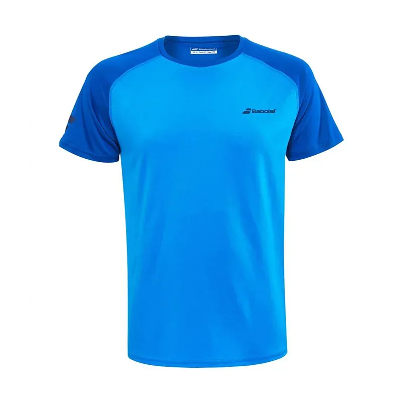 Tee-shirt Babolat Play Crew Neck Tee Homme Bleu clair / Bleu foncé, vue 2