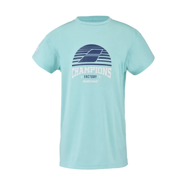 Tee-shirt de tennis Babolat Exercise Graphic Tee Garçon Orange / Bleu foncé