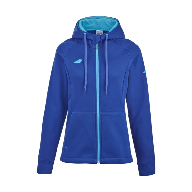 Veste à capuche Babolat Exercise Hood Jacket Femme Bleu chiné / Gris