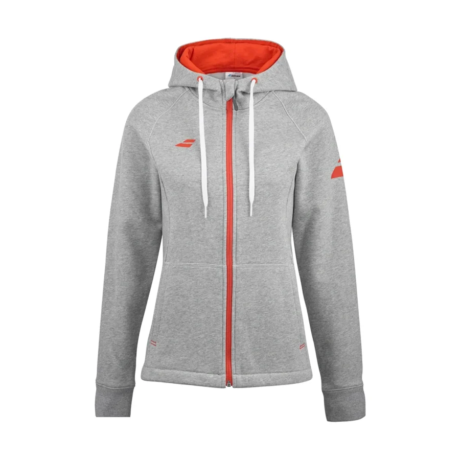 Veste à capuche Babolat Exercise Hood Jacket Femme Bleu chiné / Gris, vue 2
