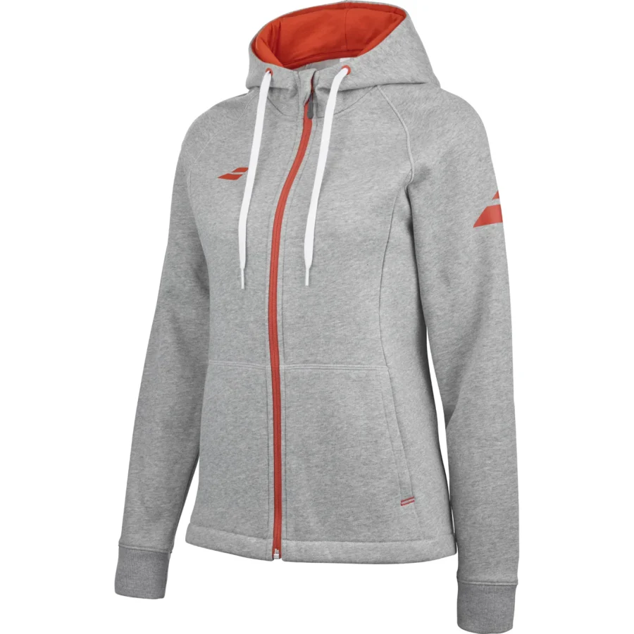Veste à capuche Babolat Exercise Hood Jacket Femme Bleu chiné / Gris, vue 4