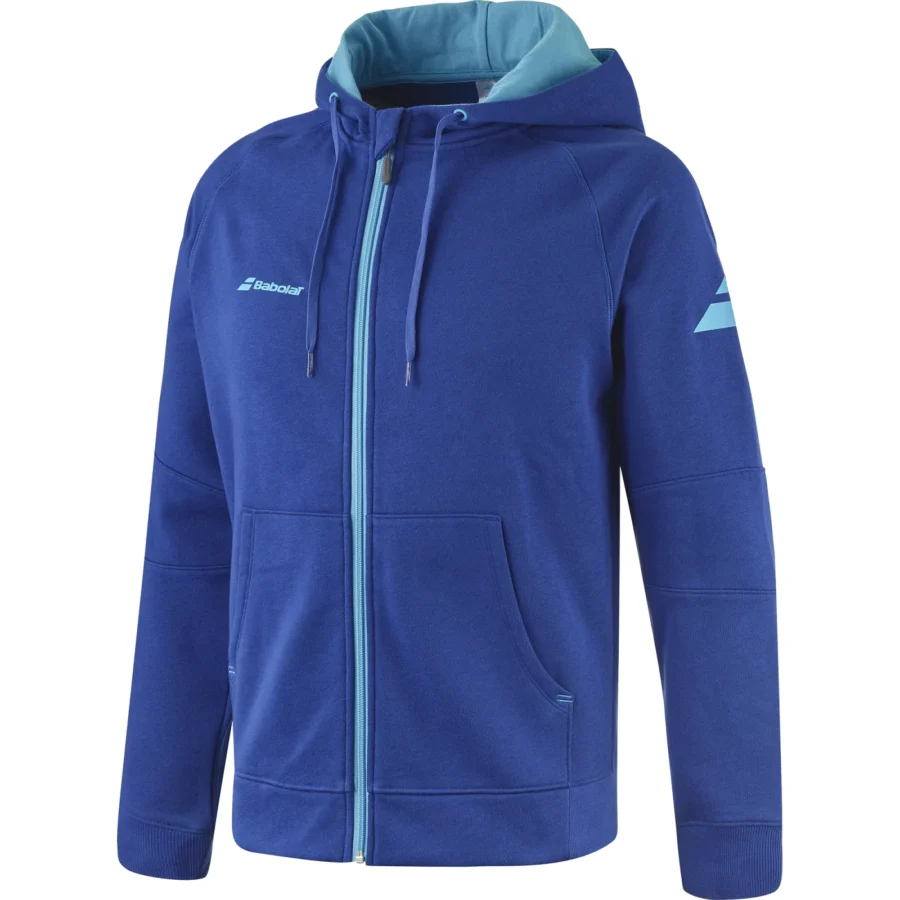 Veste à capuche Babolat Exercise Hood Jacket Homme Bleu, vue 2