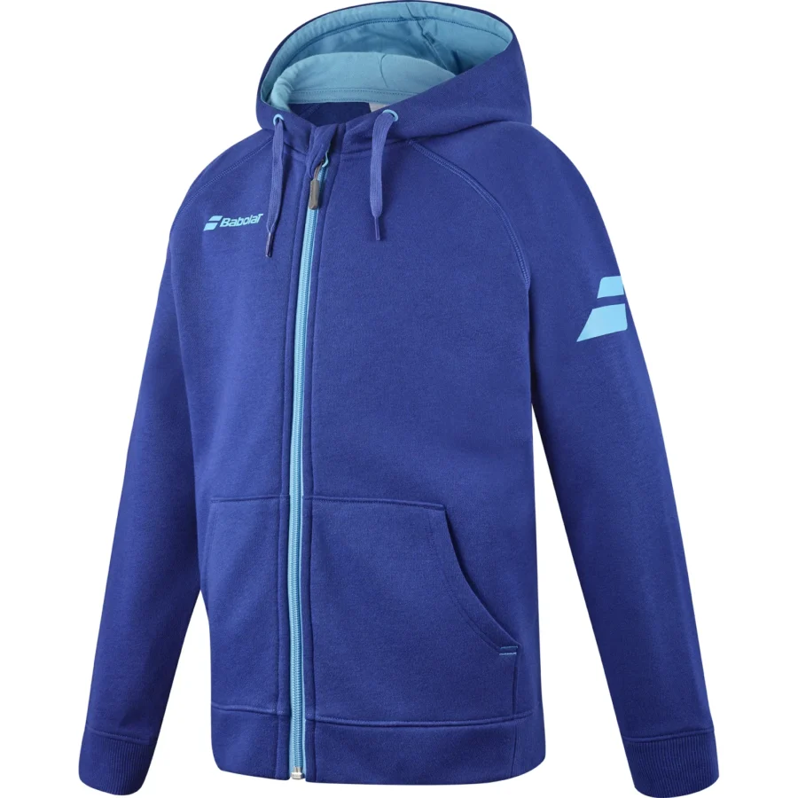 Veste à capuche Babolat Exercise Hood Jacket Junior Bleu, vue 2